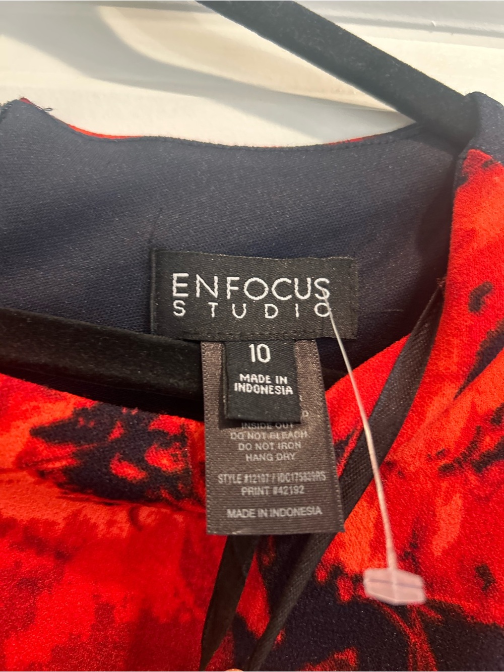 Enfocus Studio Red and Black Floral-Print Dress